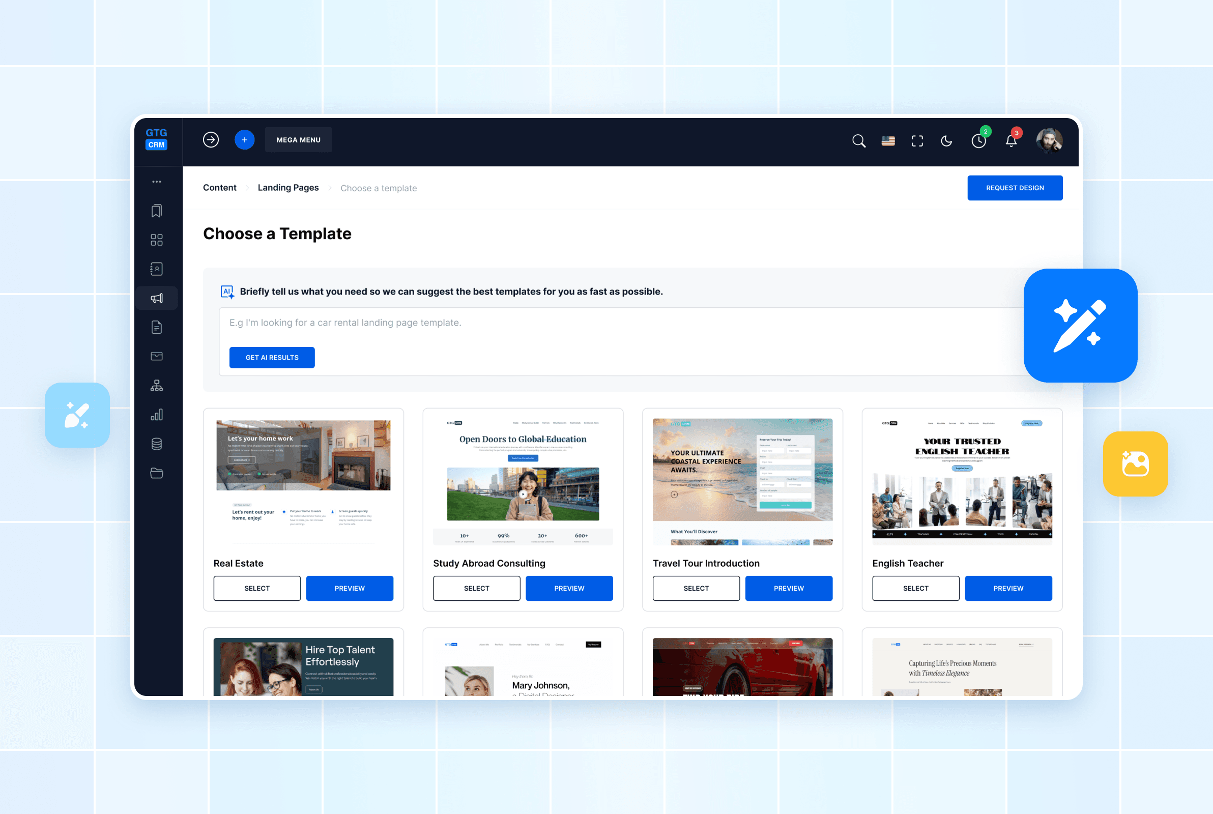 Personalized Design with Diverse Template Library